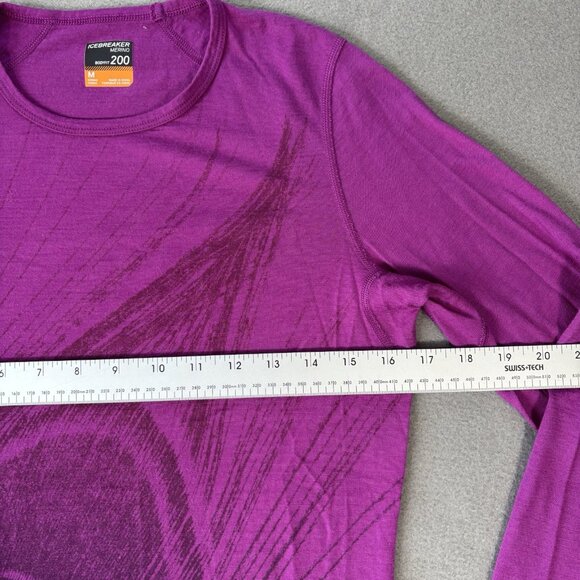 Icebreaker Merino 200 Bodyfit Long Sleeve Thermal Top Feather Purple Size Medium - Picture 7 of 14